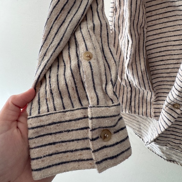 Madewell Flannel Sunday Shirt in Stripe Pale Muslin E4759 Button Down - Picture 6 of 10
